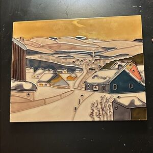 Rustic Winter Village Wall Art